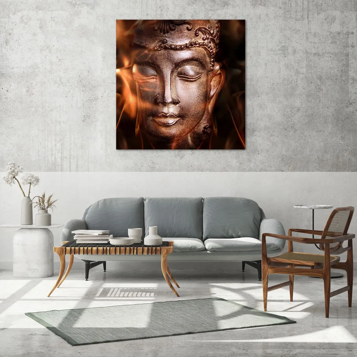 Obraz na skle - Existuje pouze zde a nyní - 70x70 cm