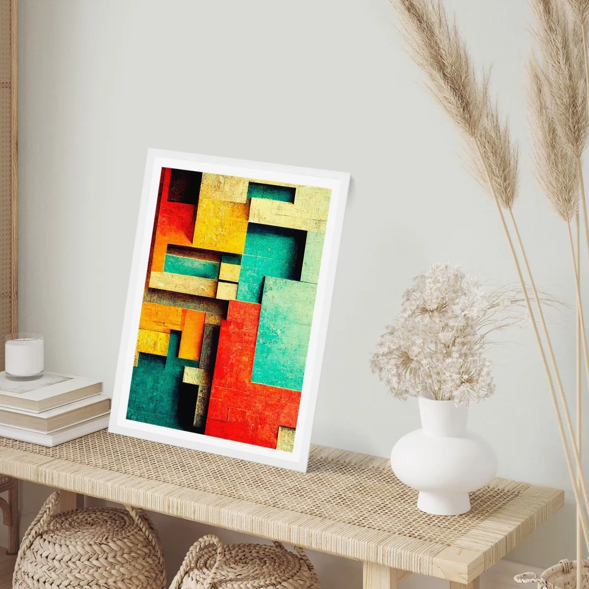 Plakát v bílém rámu - Festival pravých úhlů - 70x100 cm