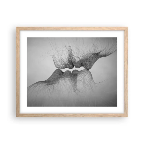 Plakát v rámu světlý dub - Polibek větru - 50x40 cm