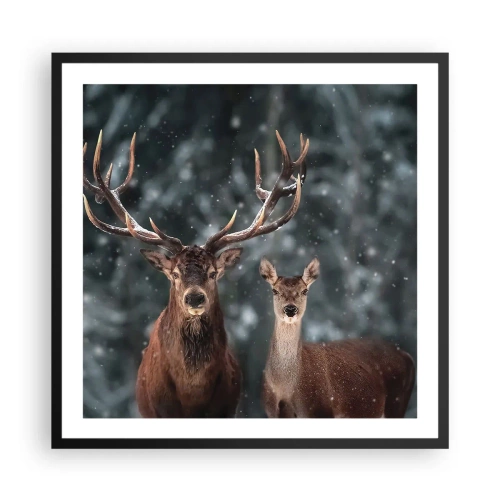 Plakát v černém rámu - Pán lesa se svou ženou - 60x60 cm