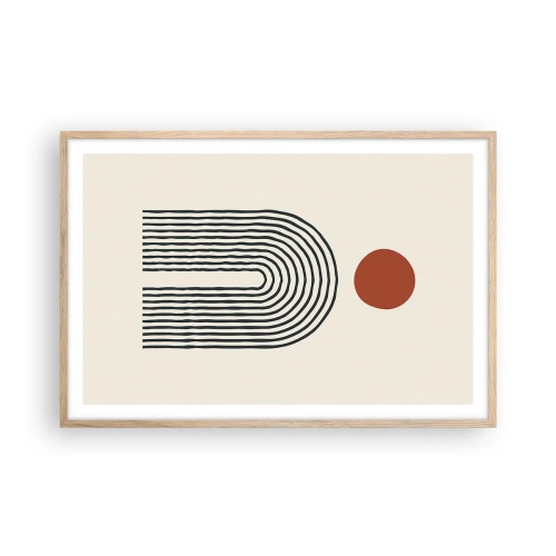 Plakát v rámu světlý dub - Magnetismus tvarů a barev - 91x61 cm