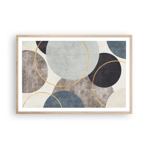 Plakát v rámu světlý dub - Kruh za kruhem - 91x61 cm