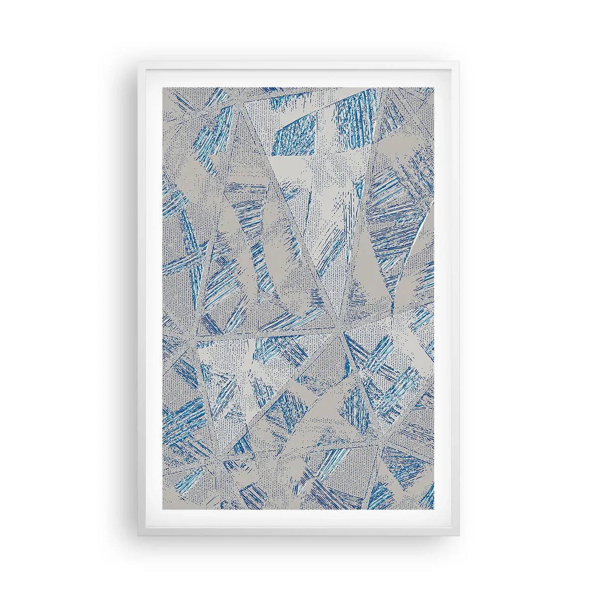 Plakát v bílém rámu - V šedomodrém labyrintu - 61x91 cm