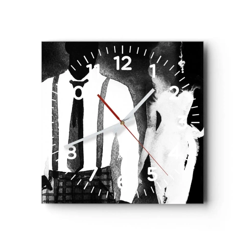 Nástěnné hodiny - Ve stylu noir - 30x30 cm