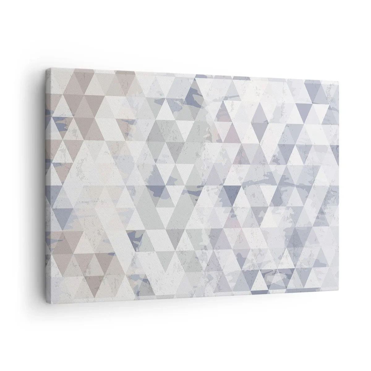 Obraz na plátně - Geometrický trojúhelníkový vzor v pastelových odstínech - 70x50cm - V rytmu na tři - Moderní nástěnná dekorace do obývacího pokoje a ložnice ARTTOR