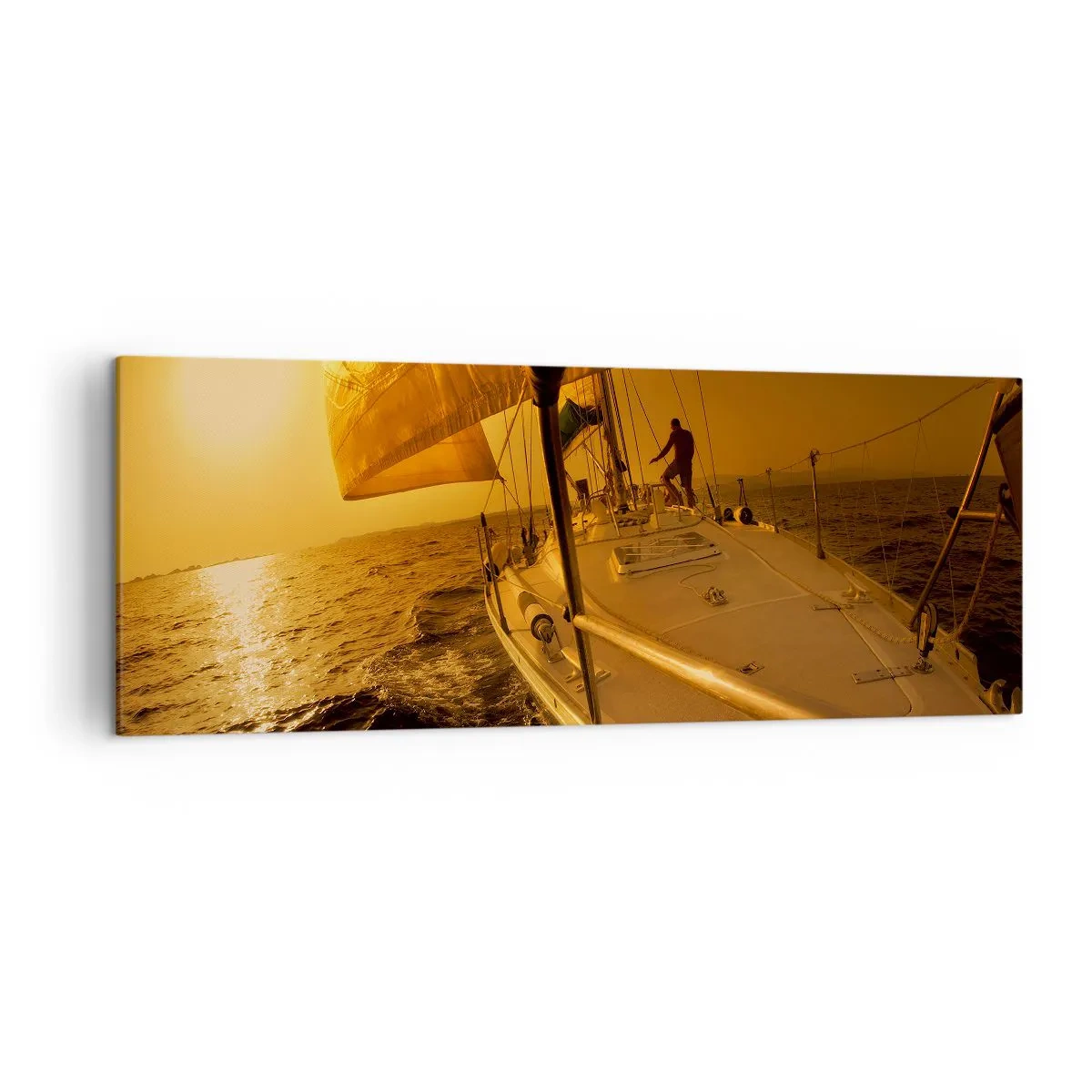 Obraz na plátně - Zlatý večer po vícebarevném dni - 140x50 cm