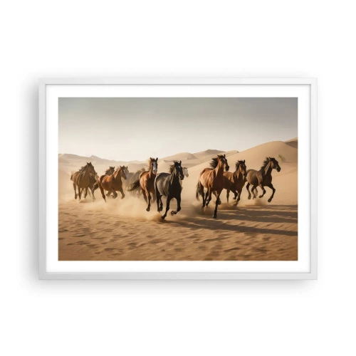 Plakát v bílém rámu - Volné jako vítr - 70x50 cm