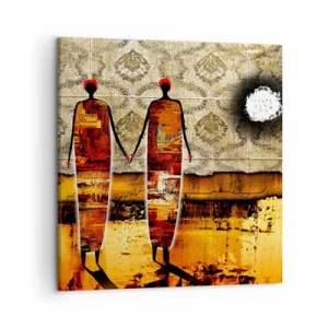 Obraz na plátně - Etnická kompozice v barvách Afriky - 50x50 cm