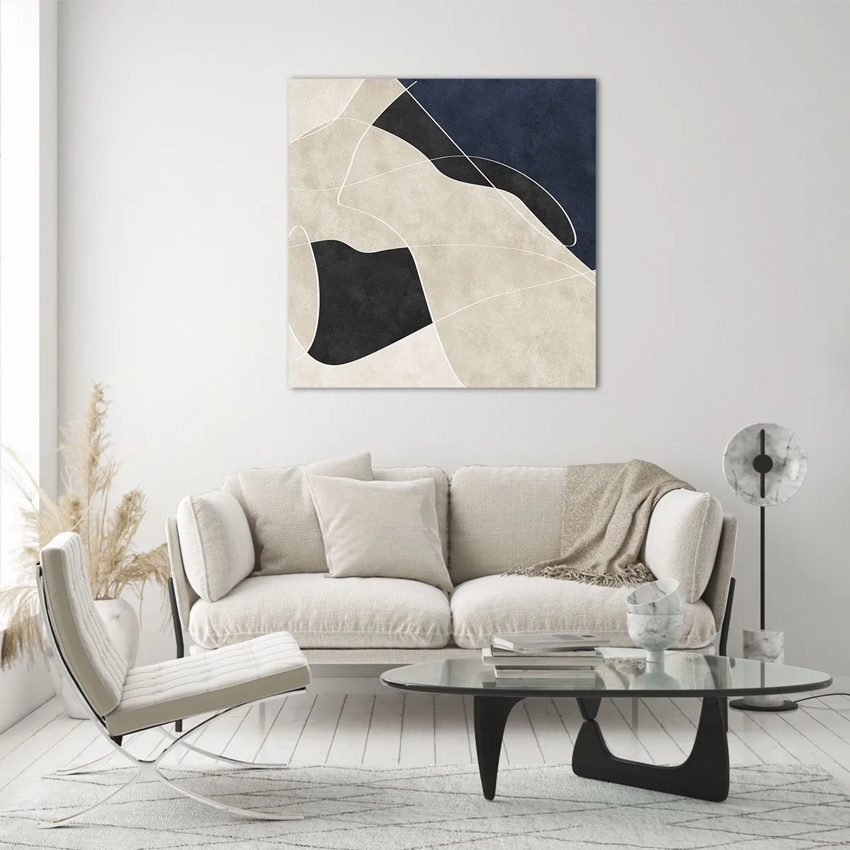 Obraz na skle - Abstraktní kompozice – kontrast barev - 60x60 cm