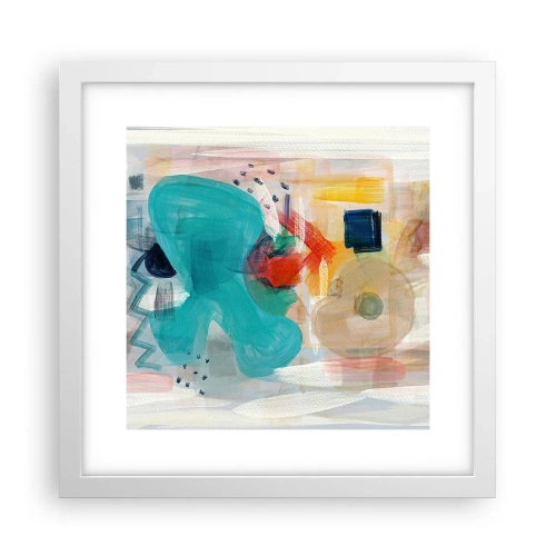Plakát v bílém rámu - Barevná hra - 30x30 cm