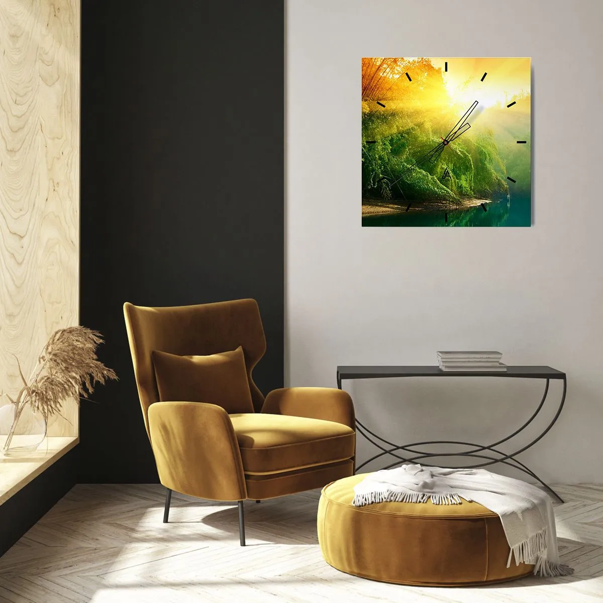 Nástěnné hodiny - Utopit se ve sluncí a ve stínu - 40x40 cm