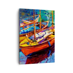 Obraz na plátně - Na vodě husté od barev - 50x70 cm