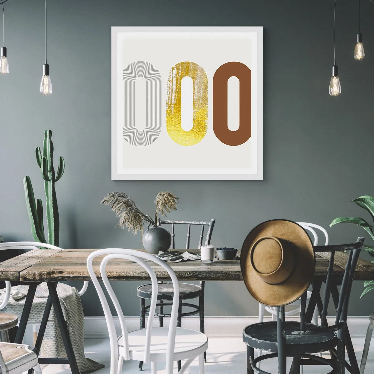 Plakát v bílém rámu - Ooo! - 30x30 cm