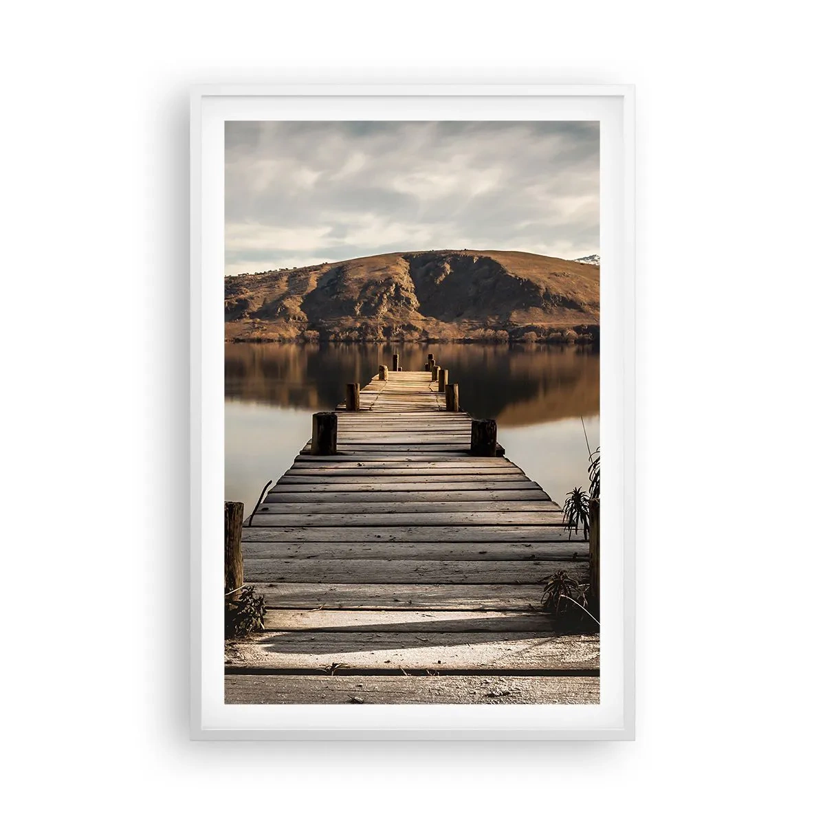 Plakát v bílém rámu - Krajina v tichu - 61x91 cm