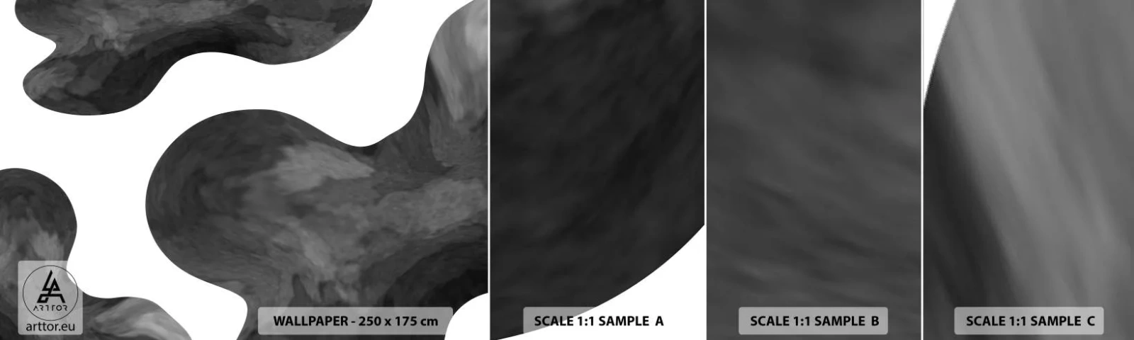 Vzor Fototapety Samolepicí Deluxe Sticker - Mléčná dráha - Abstrakce, Kus, Černý a bílý - 100x30 cm