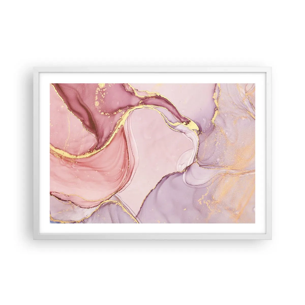 Plakát v bílém rámu - Mazlení barev - 70x50 cm