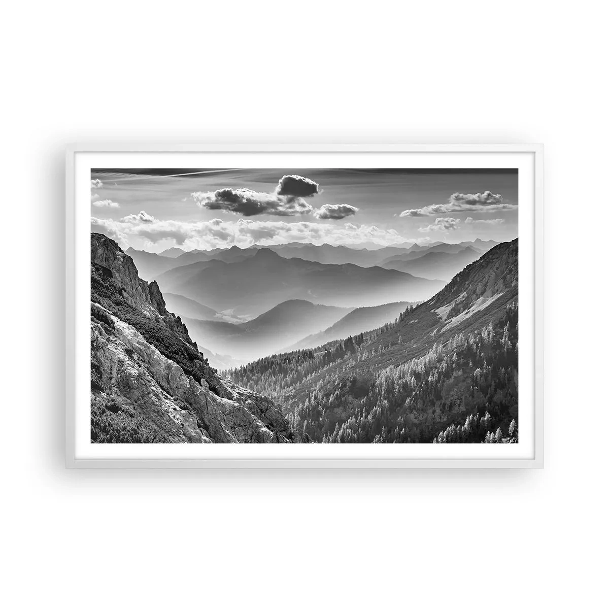 Plakát v bílém rámu - Až k obzoru - 91x61 cm