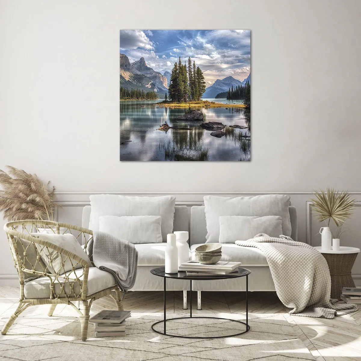 Obraz na skle - U velké a čisté vody… - 40x40 cm