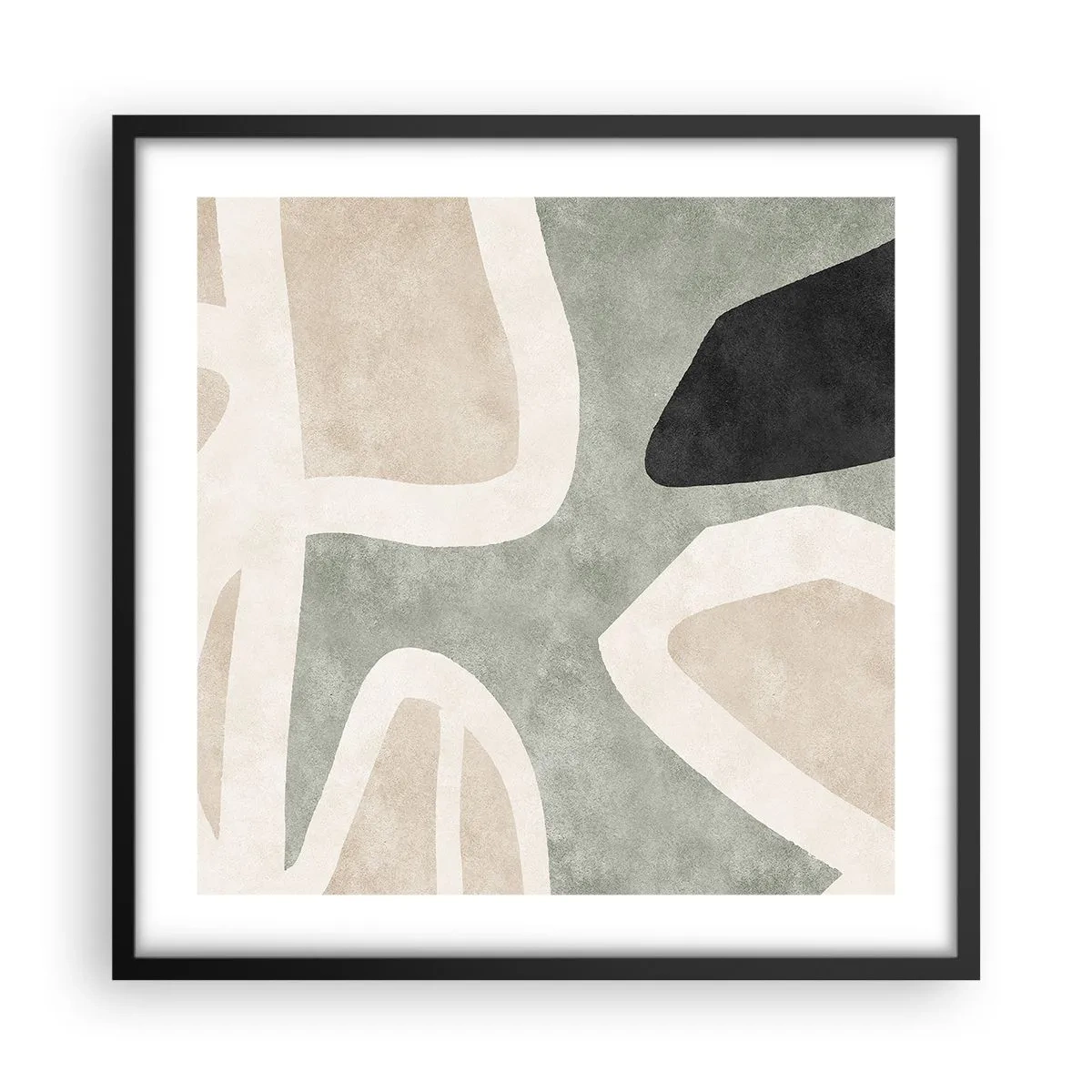 Plakát v černém rámu - Kompozice s černým motivem - 50x50 cm