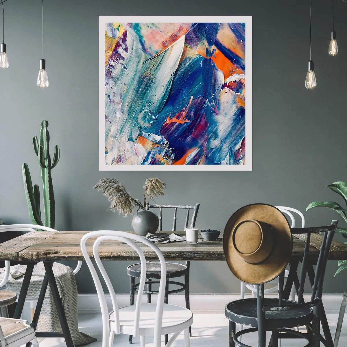 Plakát - Chaos barev - 60x60 cm