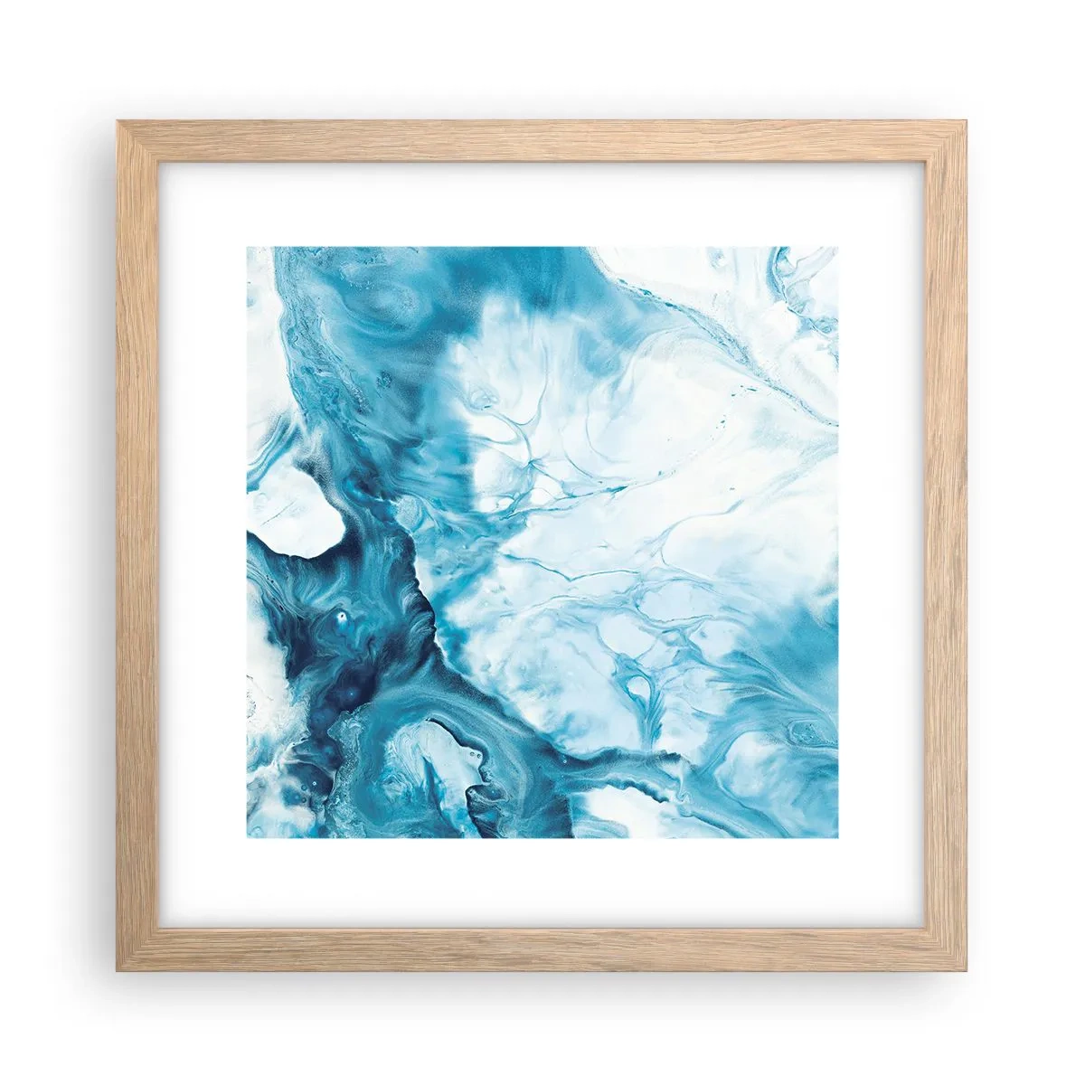 Plakát v rámu světlý dub - Modrý koncert - 30x30 cm