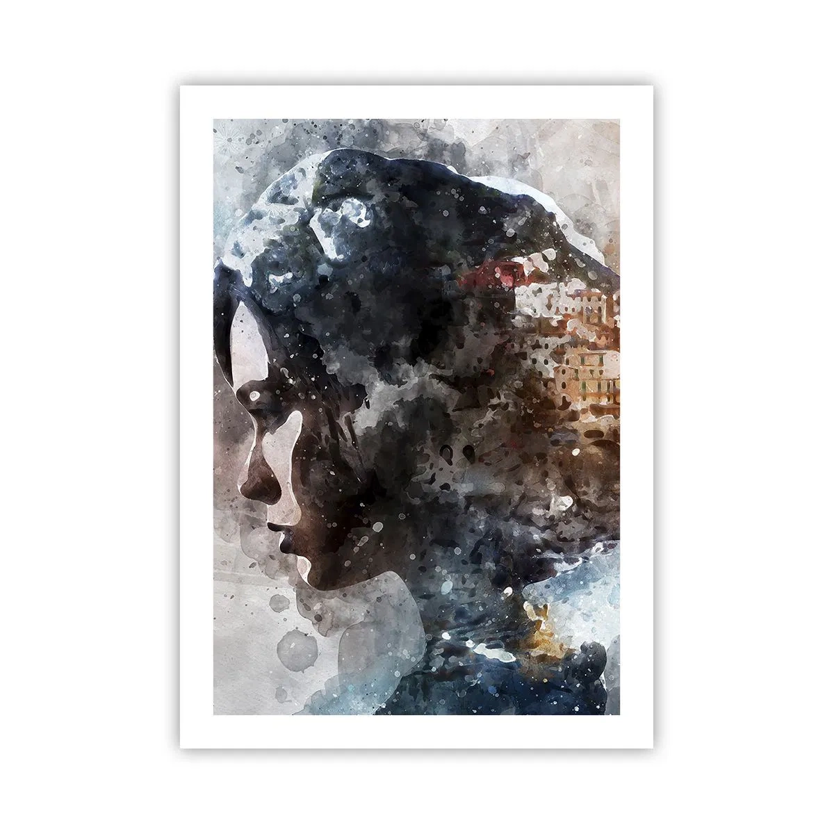 Plakát - Příběh o dívce s městem v pozadí - 50x70 cm