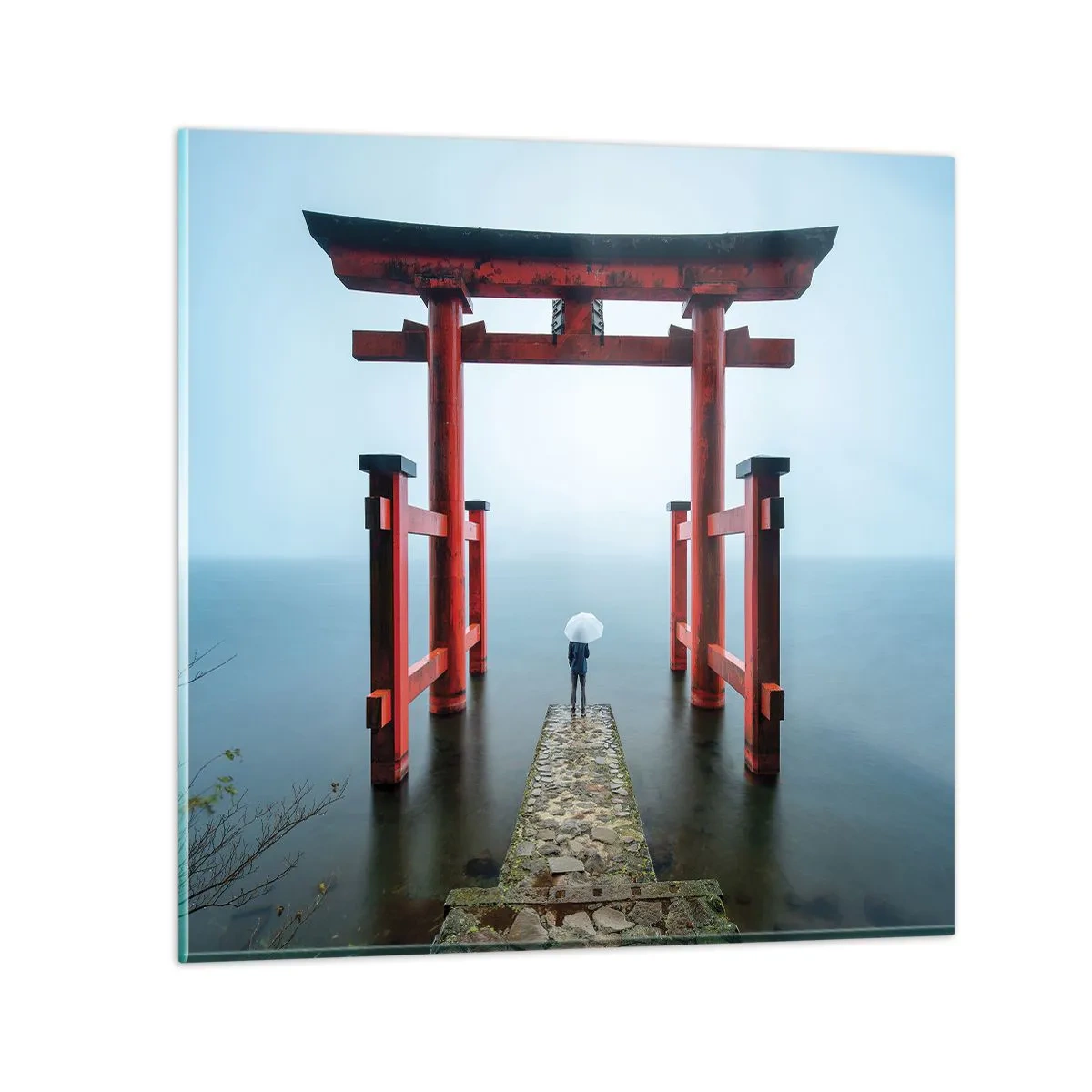 Obraz na skle - Japonské zamyšlení - 30x30 cm