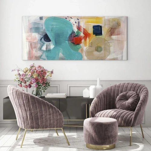 Obraz na skle - Barevná hra - 90x30 cm