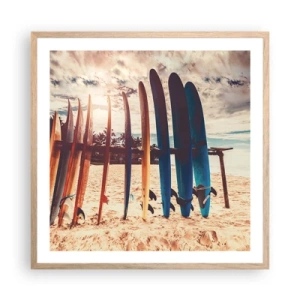 Plakát v rámu světlý dub - Dobrou noc, nashle zítra. - 60x60 cm