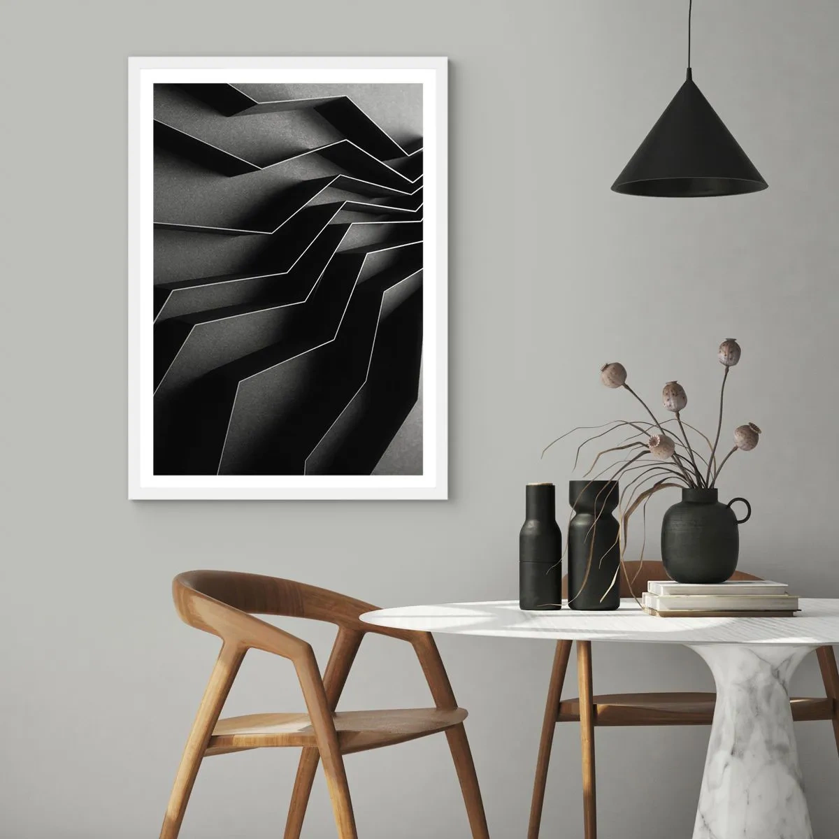 Plakát v bílém rámu - Prostorový pořádek - 40x50 cm