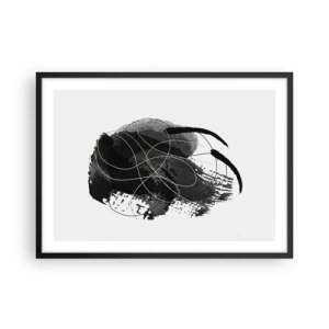 Plakát v černém rámu - Upletené z černé - 70x50 cm