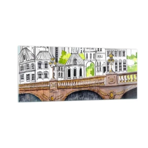 Obraz na skle - Město jako malované - 100x40 cm