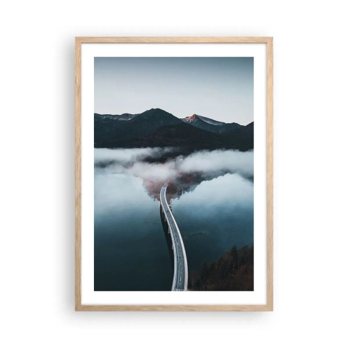 Plakát v rámu světlý dub - U vody hladké jako zrcadlo - 50x70 cm