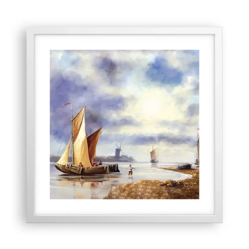Plakát v bílém rámu - Návrat námořníků - 40x40 cm