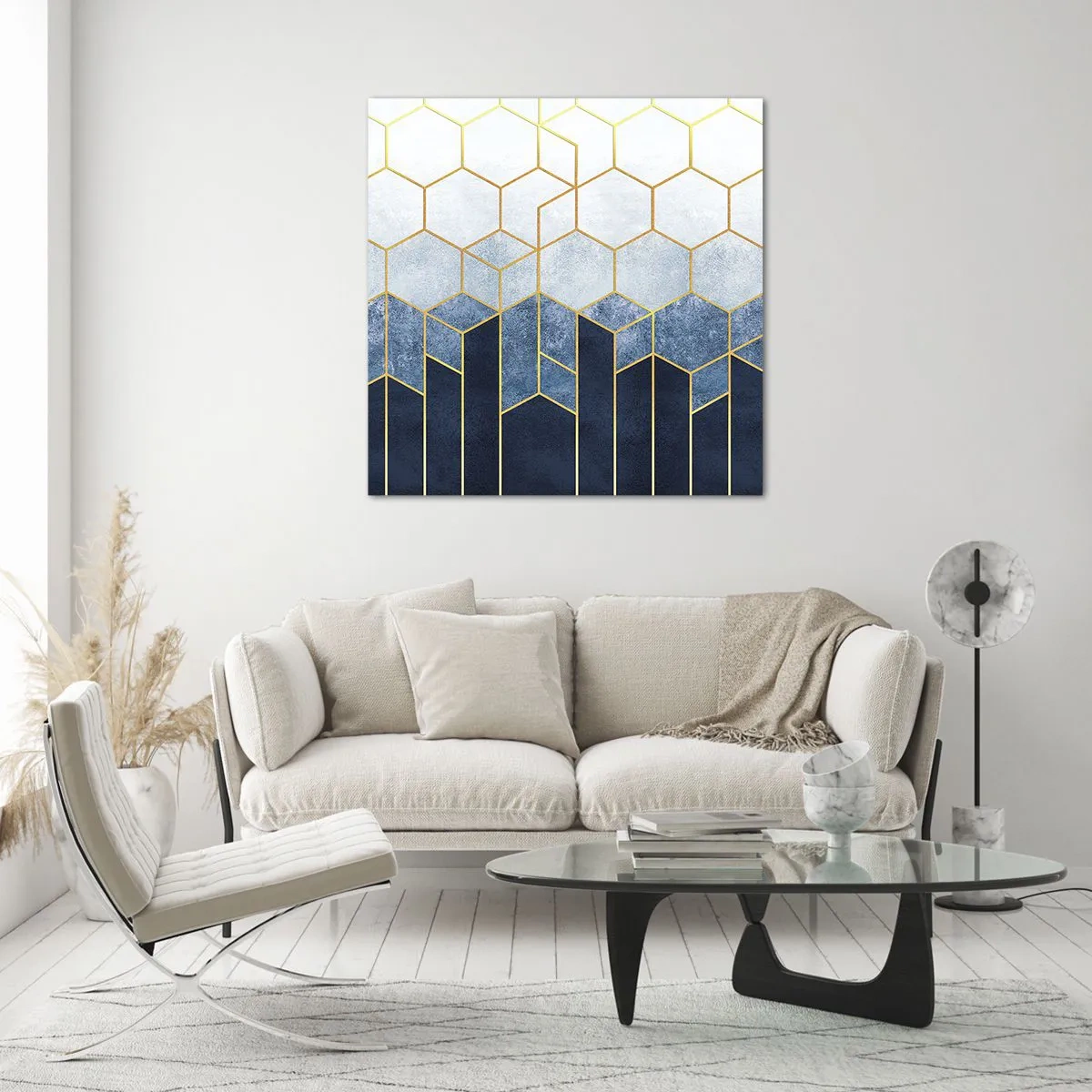 Obraz na skle - Kompozice v synkopickém rytmu - 30x30 cm