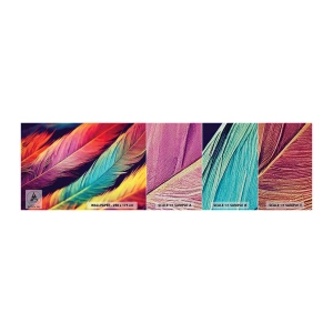 Vzor Fototapety Premium Sand - Opeřená duha - Peří, Světlo, Barvitý - 100x30 cm