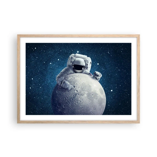 Plakát v rámu světlý dub - Vesmírný vtipálek - 70x50 cm