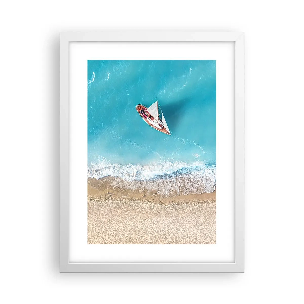 Plakát v bílém rámu - Na hranici modré a zlaté - 30x40 cm