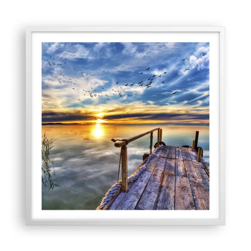 Plakát v bílém rámu - Vítr jde odpočívat - 60x60 cm