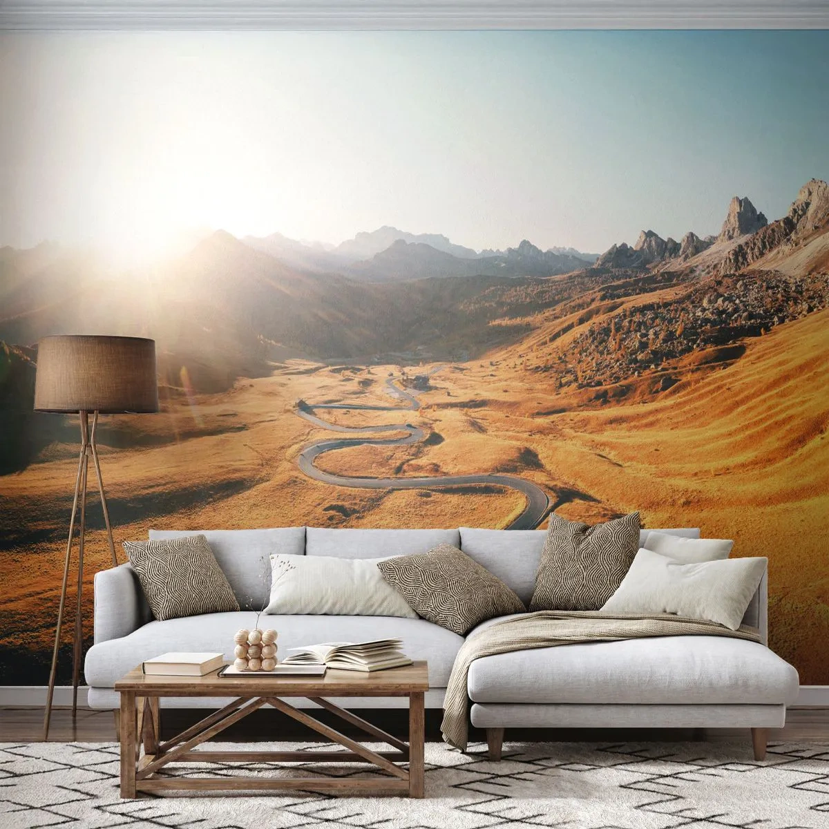 Fototapeta Premium Canvas - Ve zlatém údolí - Krajina, hory, Itálie - 250x175 cm
