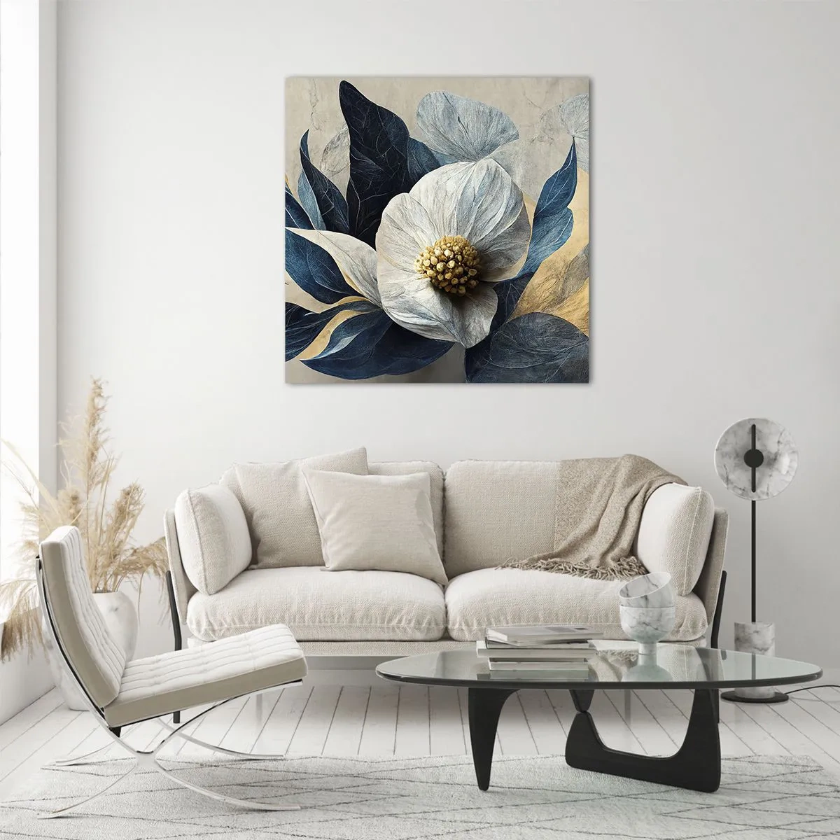 Obraz na skle - Zlaté srdce - 60x60 cm