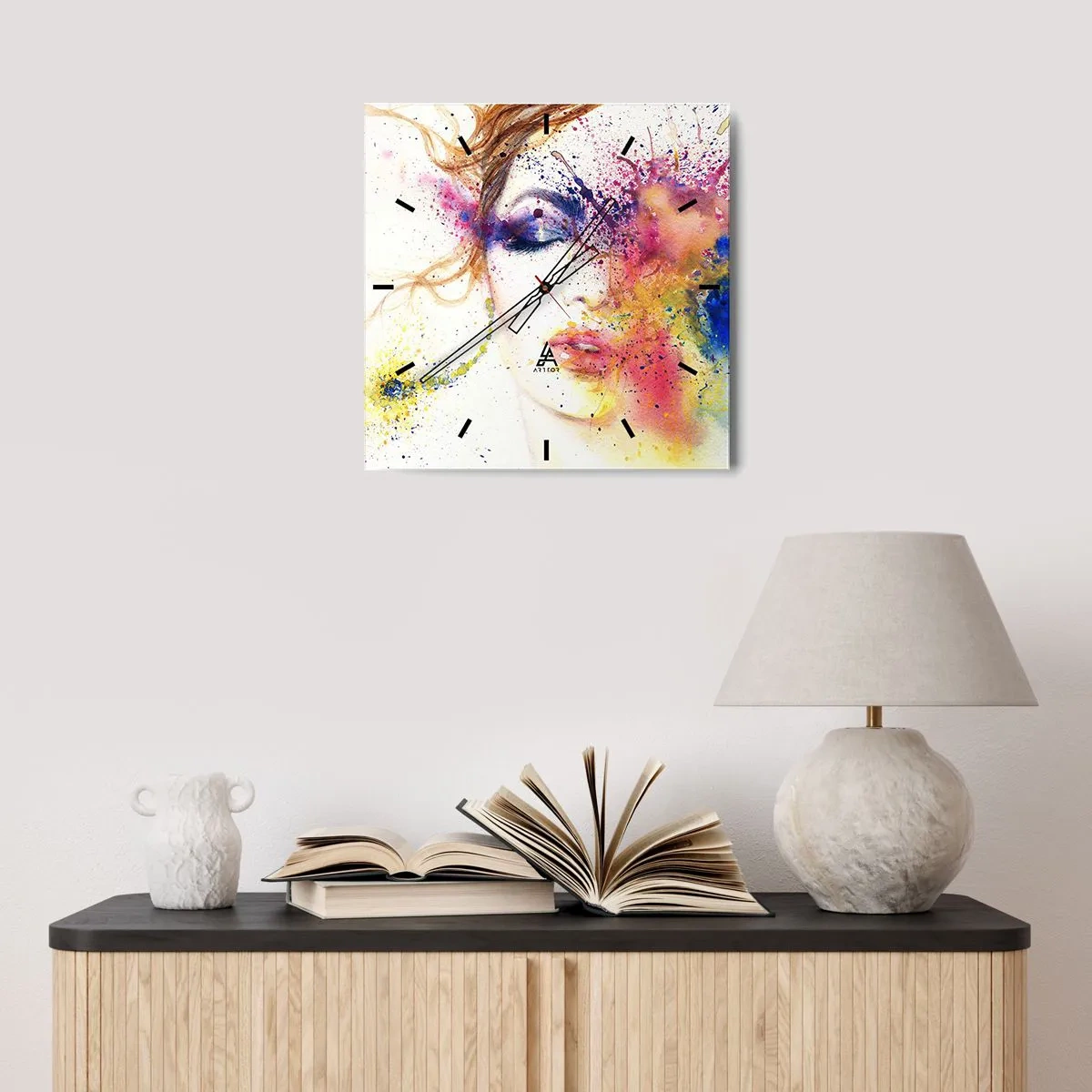 Nástěnné hodiny - Duhová závrať - 40x40 cm