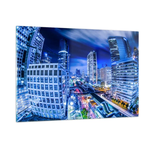 Obraz na skle - Rytmy nočního města - 120x80 cm