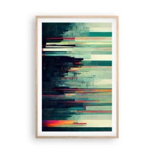 Plakát v rámu světlý dub - Futuristické město - 61x91 cm