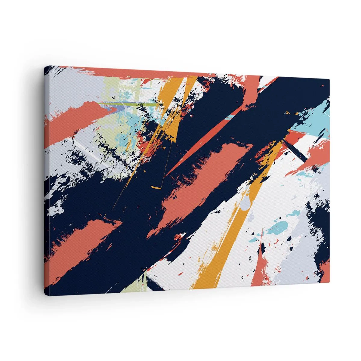 Obraz na plátně - Abstraktní tahy štětcem v zářivých barvách - 70x50cm - Dynamická kompozice - Moderní nástěnná dekorace do obývacího pokoje a ložnice ARTTOR