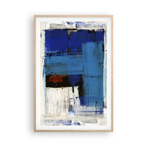 Plakát v rámu světlý dub - Tajemství modré - 61x91 cm