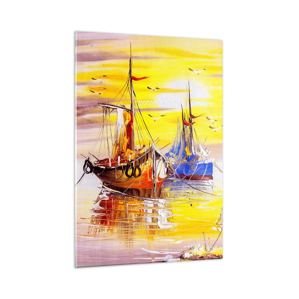 Obraz na skle - Zasloužený odpočinek v přístavu - 50x70 cm