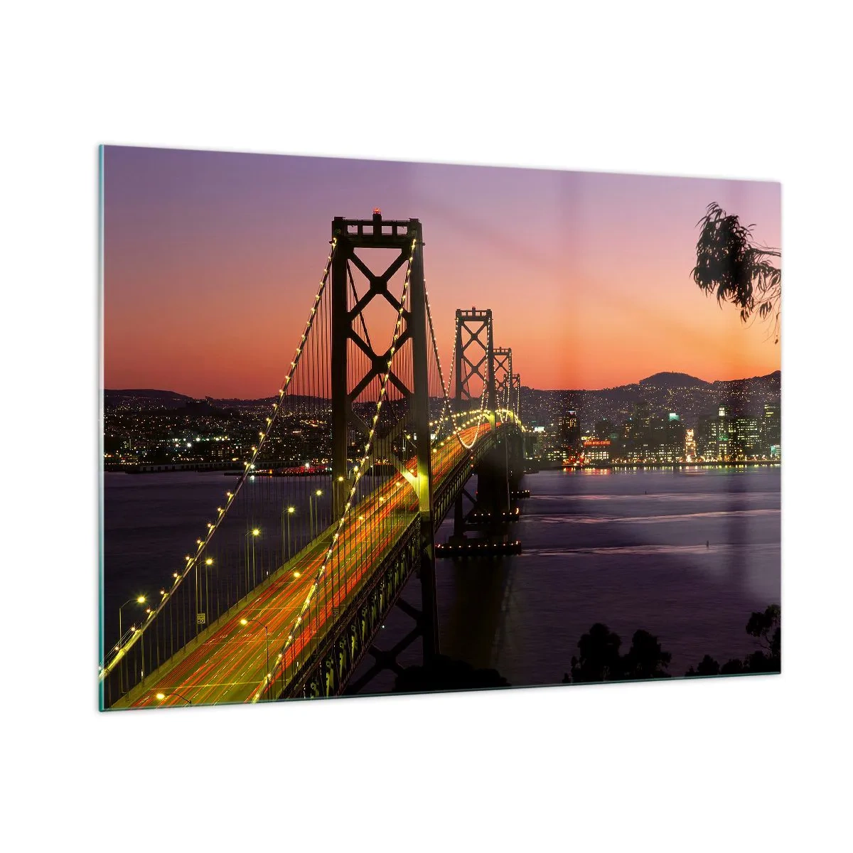 Obraz na skle - Večer ve fialové - 100x70 cm