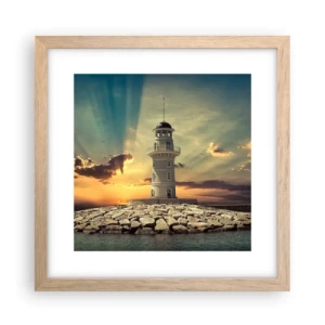 Plakát v rámu světlý dub - Světlo - Dobro - Krása - 30x30 cm