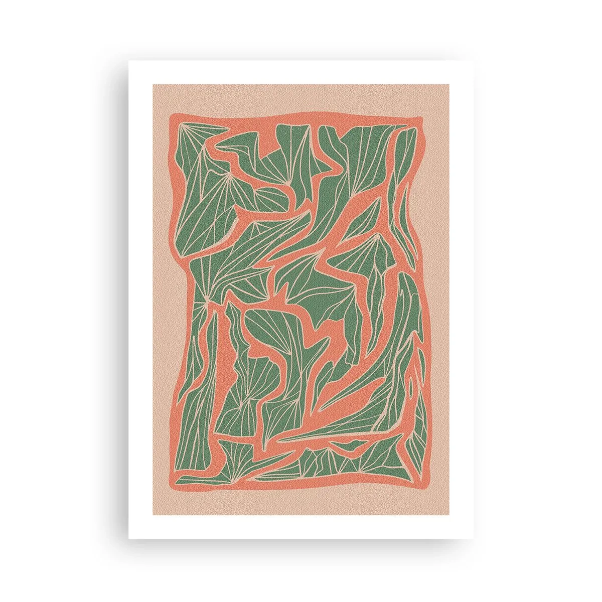Plakát - Souboj korálů a zeleně - 50x70 cm
